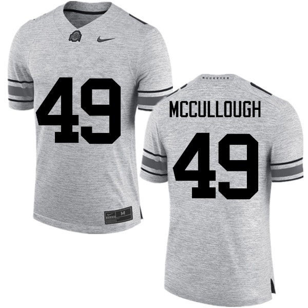 Ohio State Buckeyes #49 Liam McCullough Men Embroidery Jersey Gray